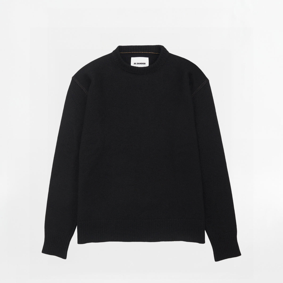 Pull Jil Sander Contrast Stitch Merino Noir