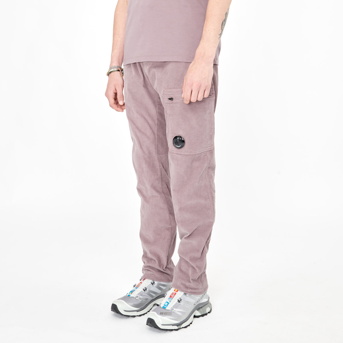 Pantalon Cargo C.P. Company Lens Corduroy Purple Dove