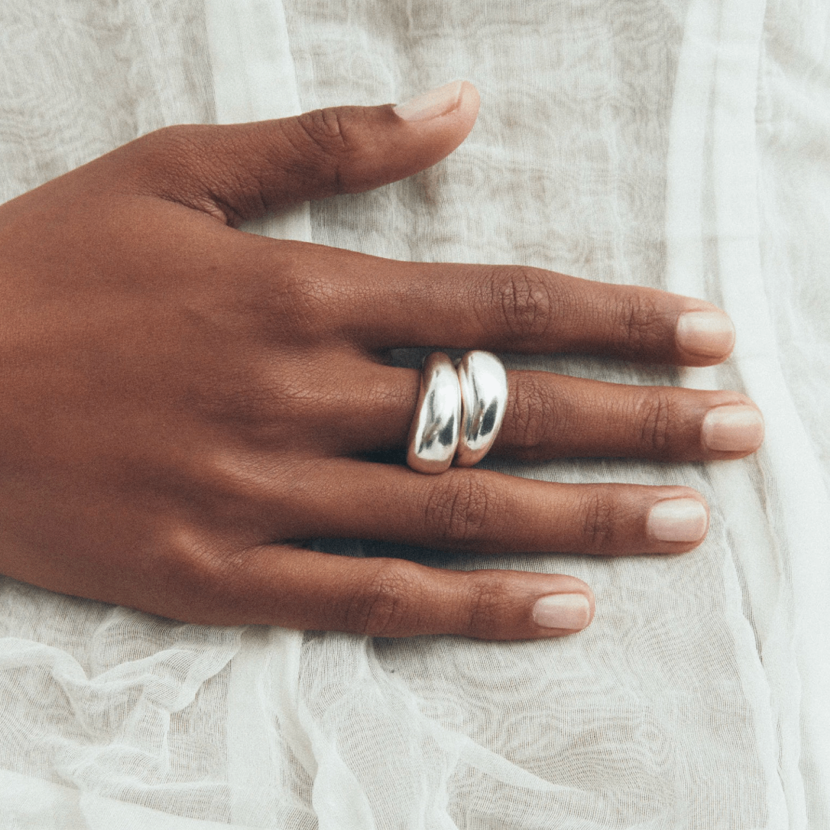 Bague Gota Argent Recyclé Simuero