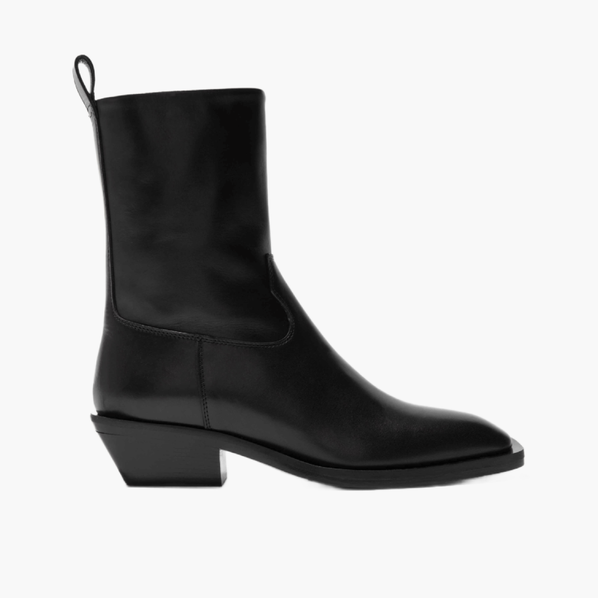 Bottines Cowboy Aeyde Luis Cuir Noir
