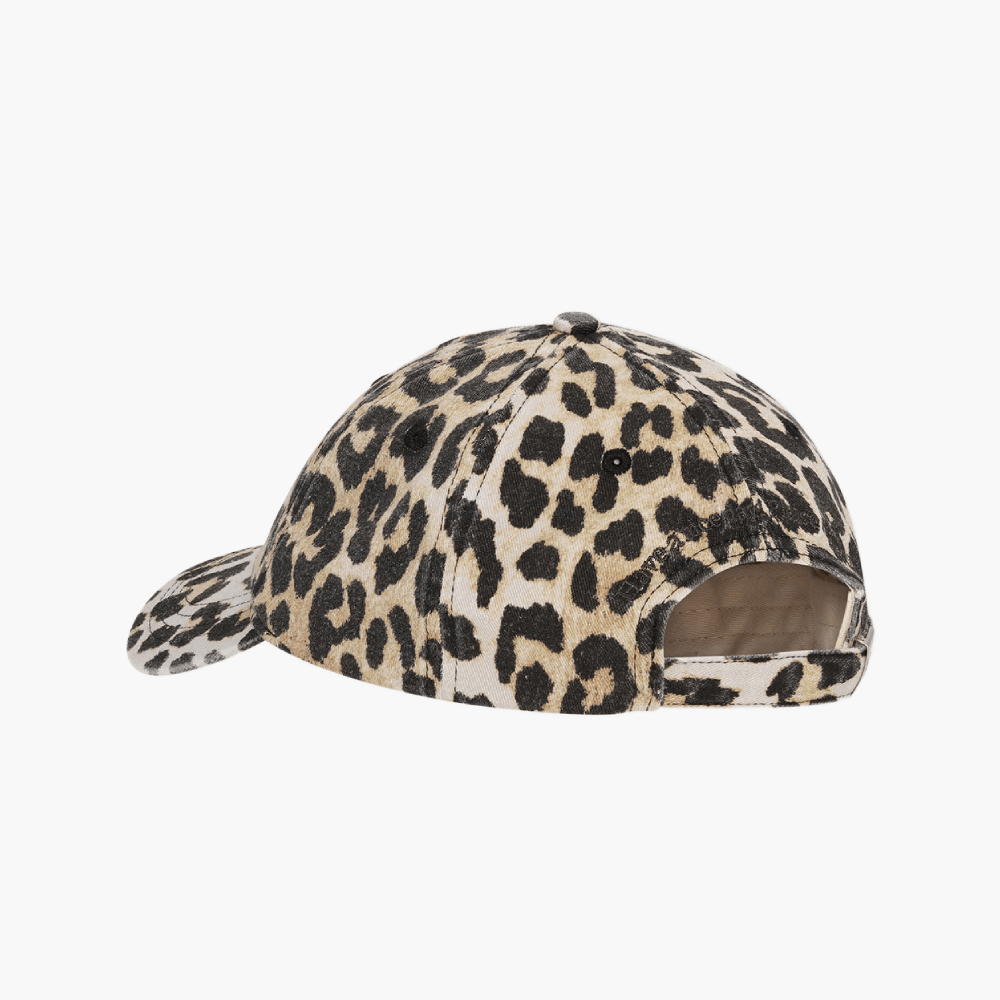 Casquette en toile imprimé léopard