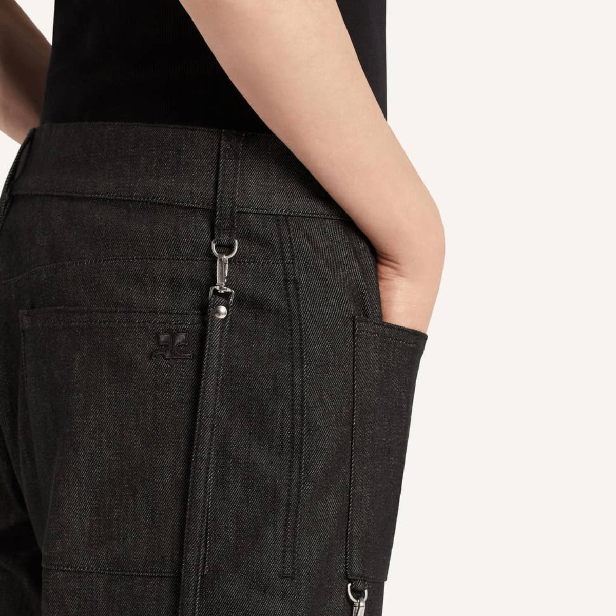 Pantalon Courrèges 2 Poches Denim noir