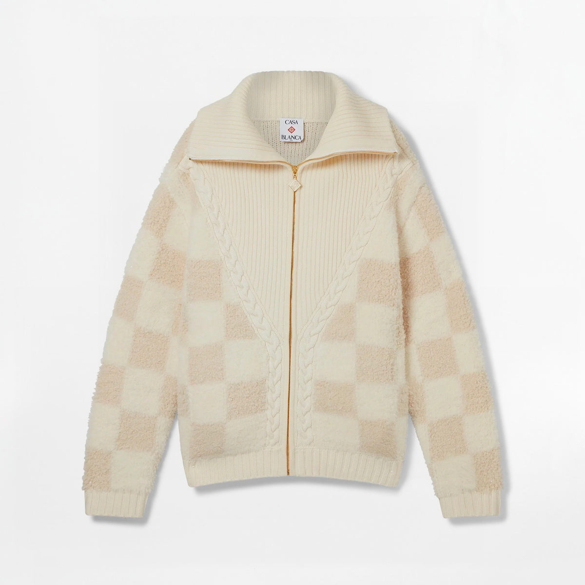 Gilet en maille Casablanca Merino Fleece Jacket Blanc