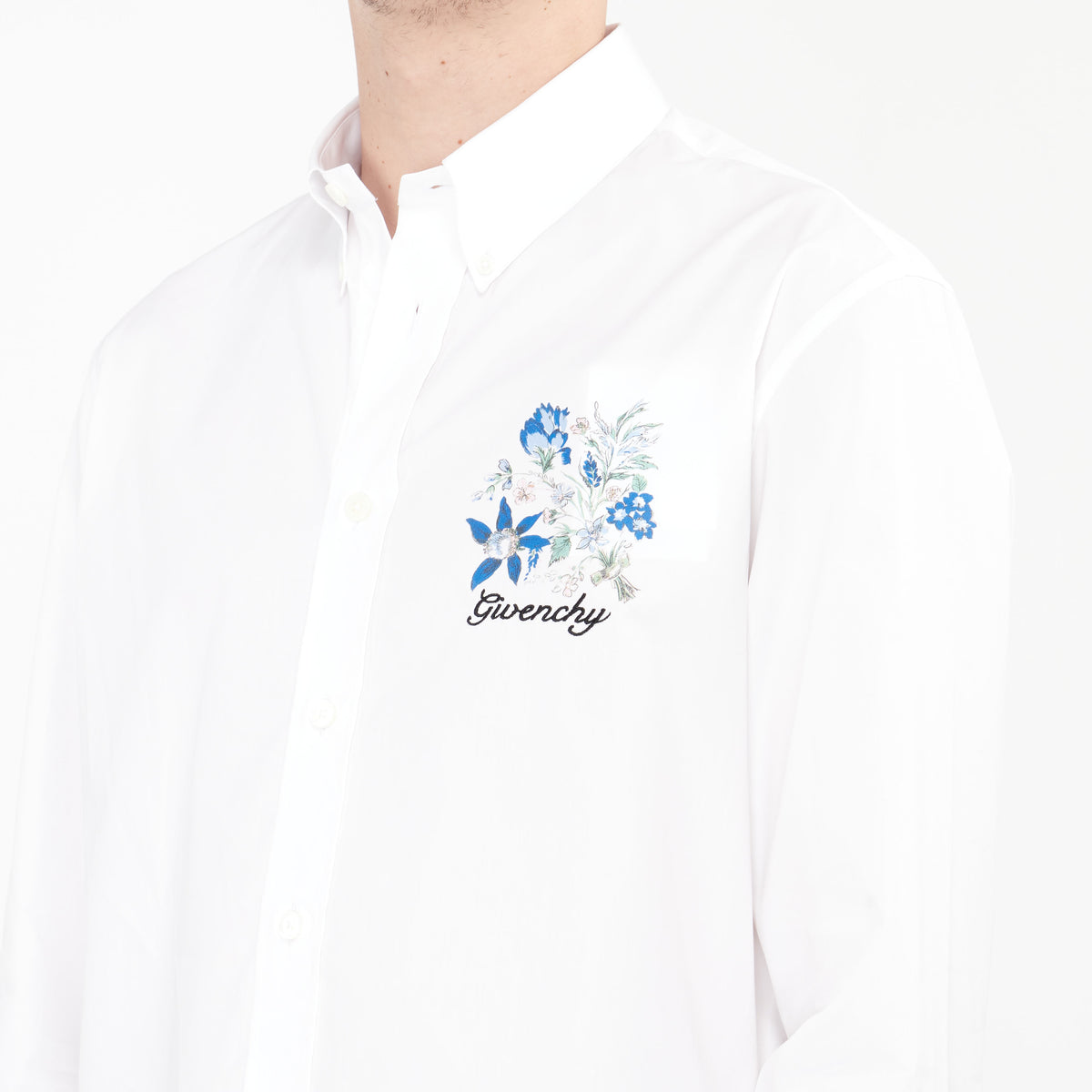 Chemise Givenchy Broderie Fleur Blanche