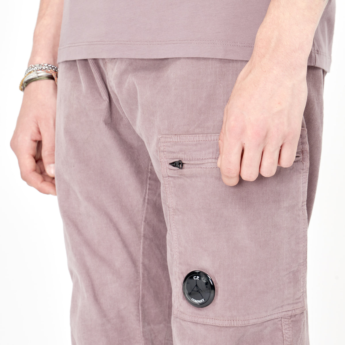 Pantalon Cargo C.P. Company Lens Corduroy Purple Dove
