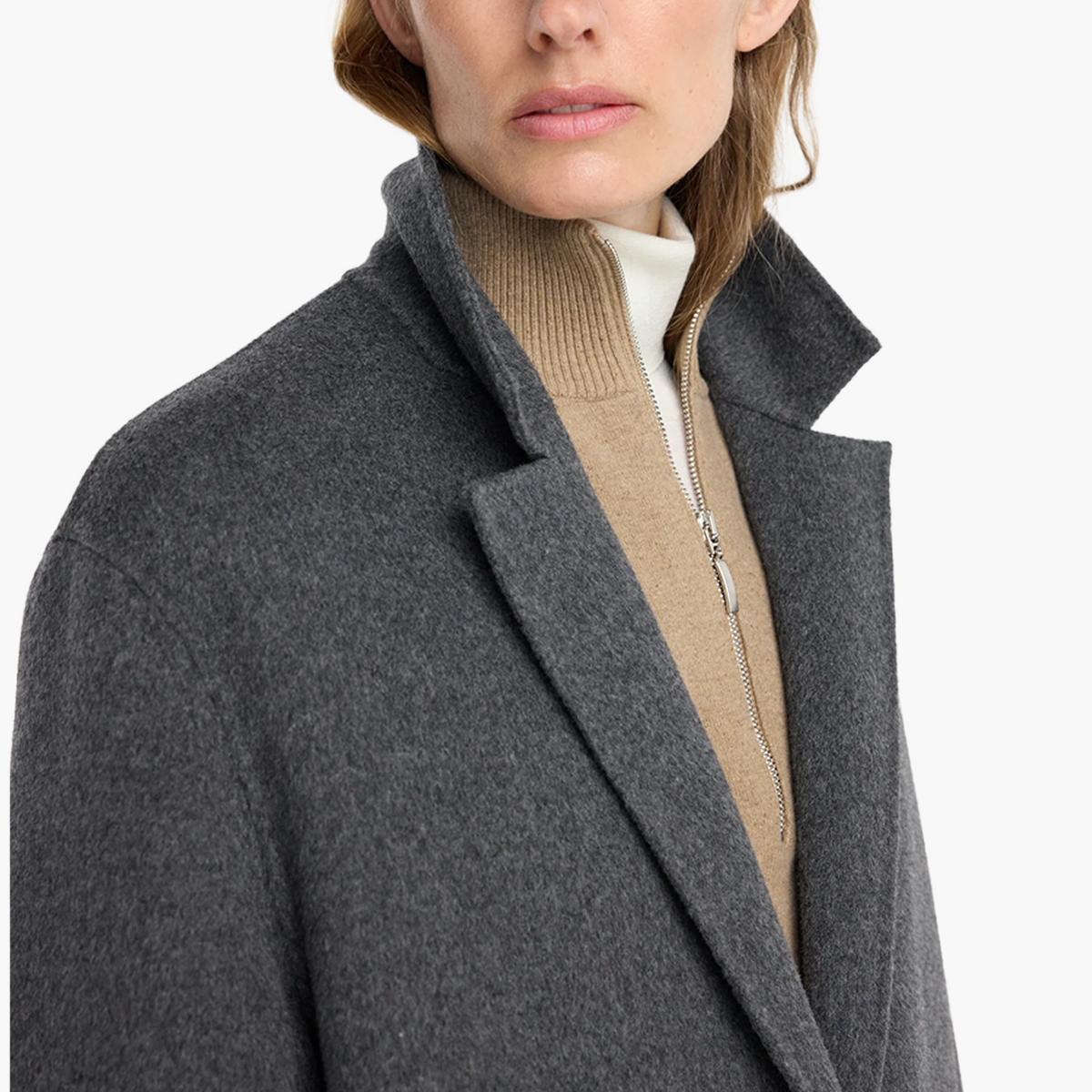 Manteau Double Face Long en Laine