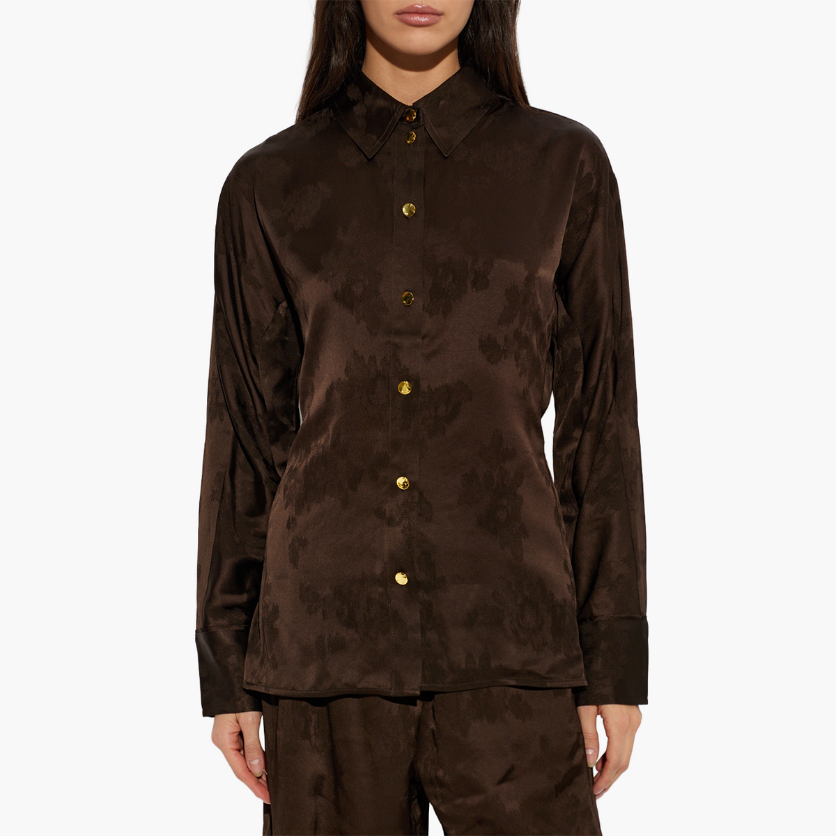 Chemise en Satin Marron