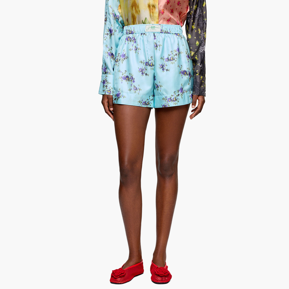 Short en Soie Imprimée