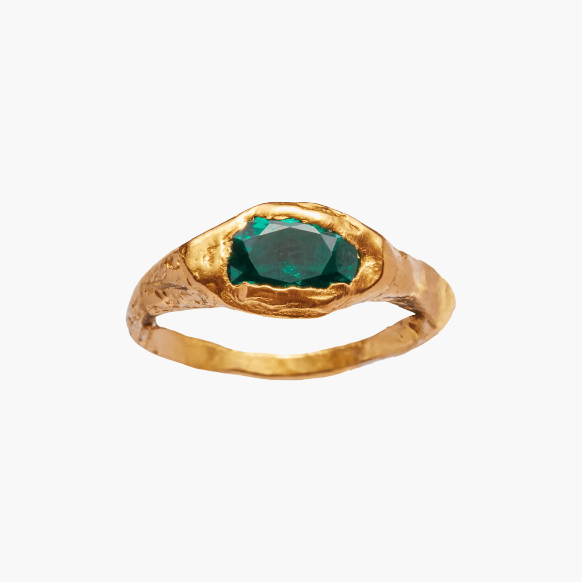Bague Faro Green Plaquée Or Simuero