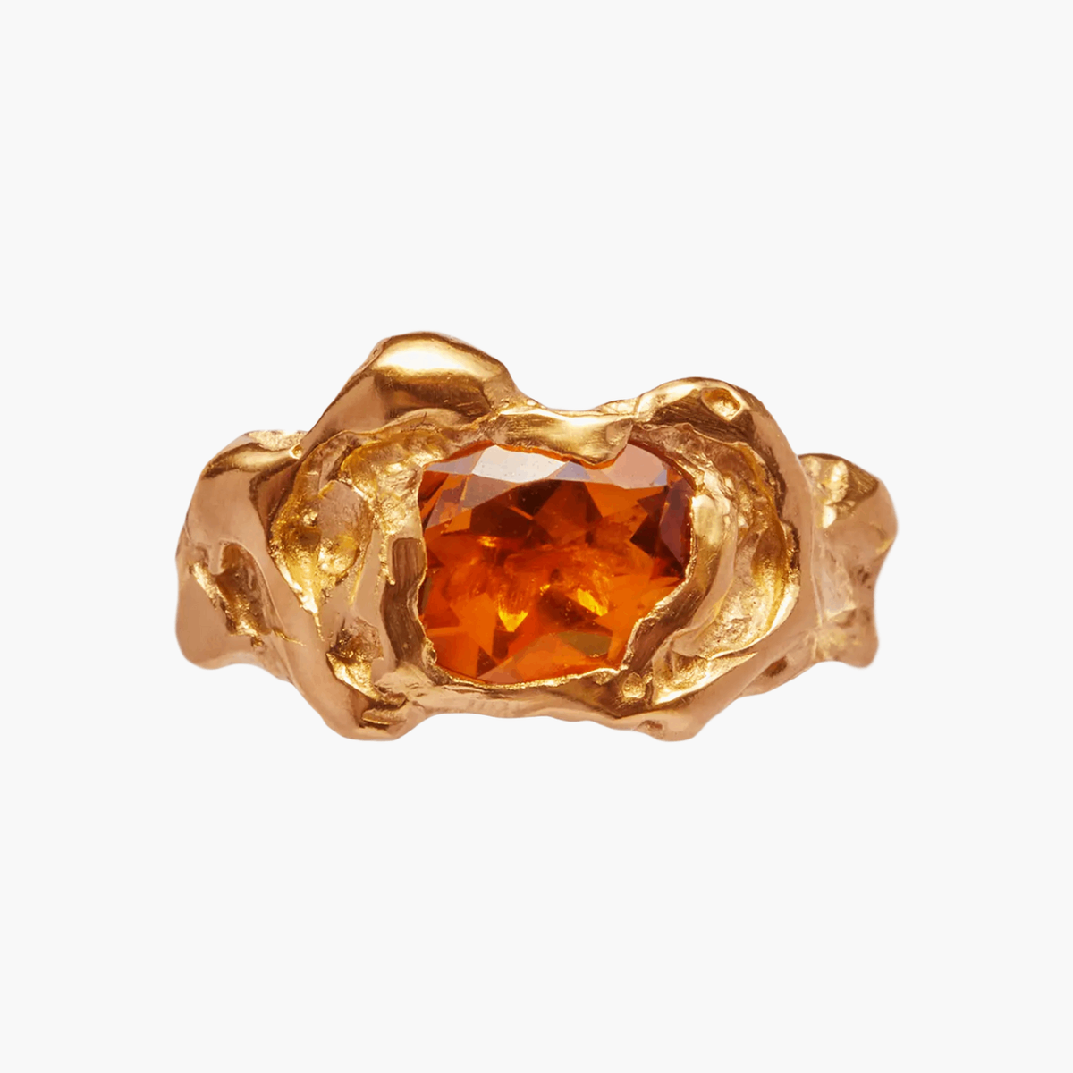 Bague Ola Orange Plaquée Or Simuero