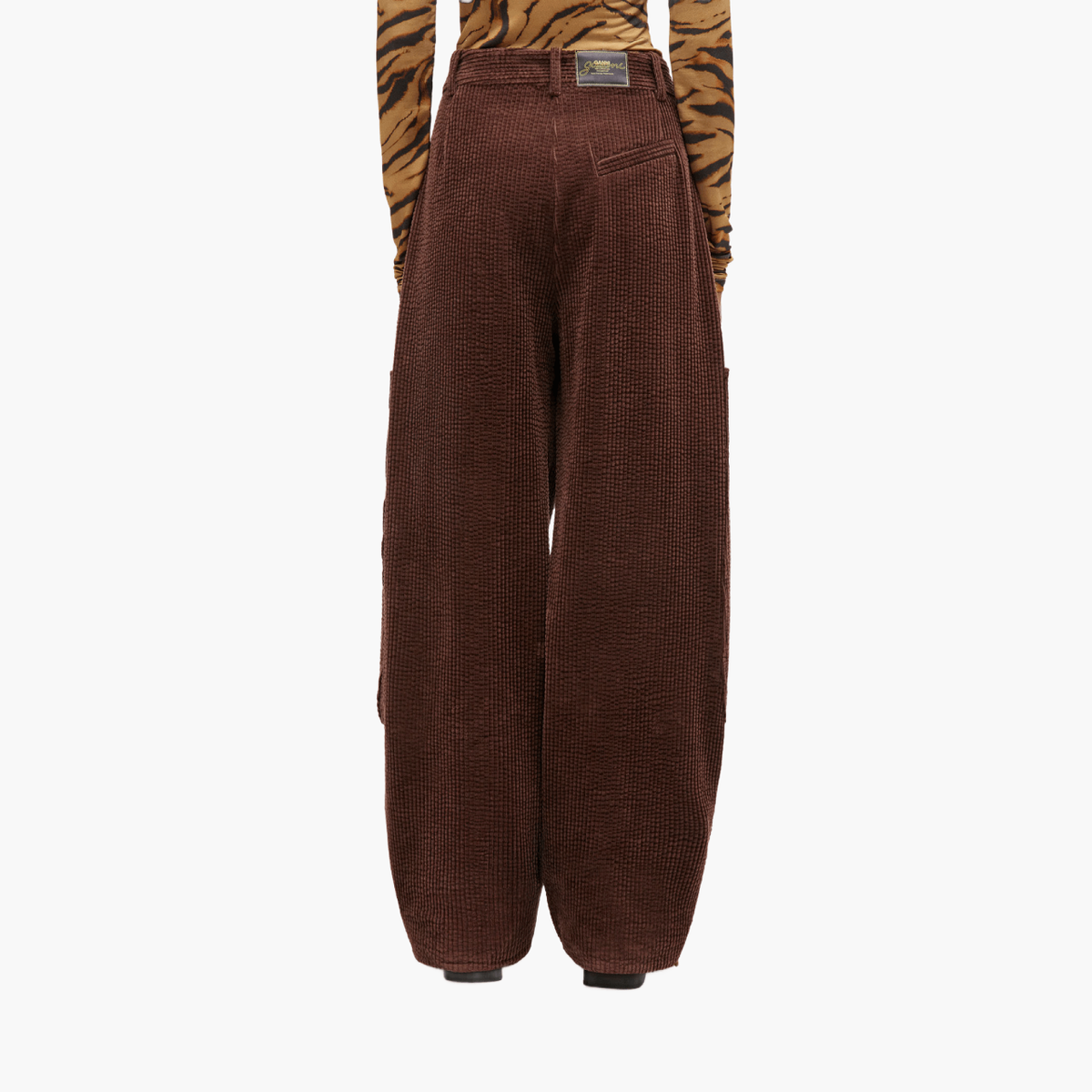 Pantalon Ganni Velours Marron