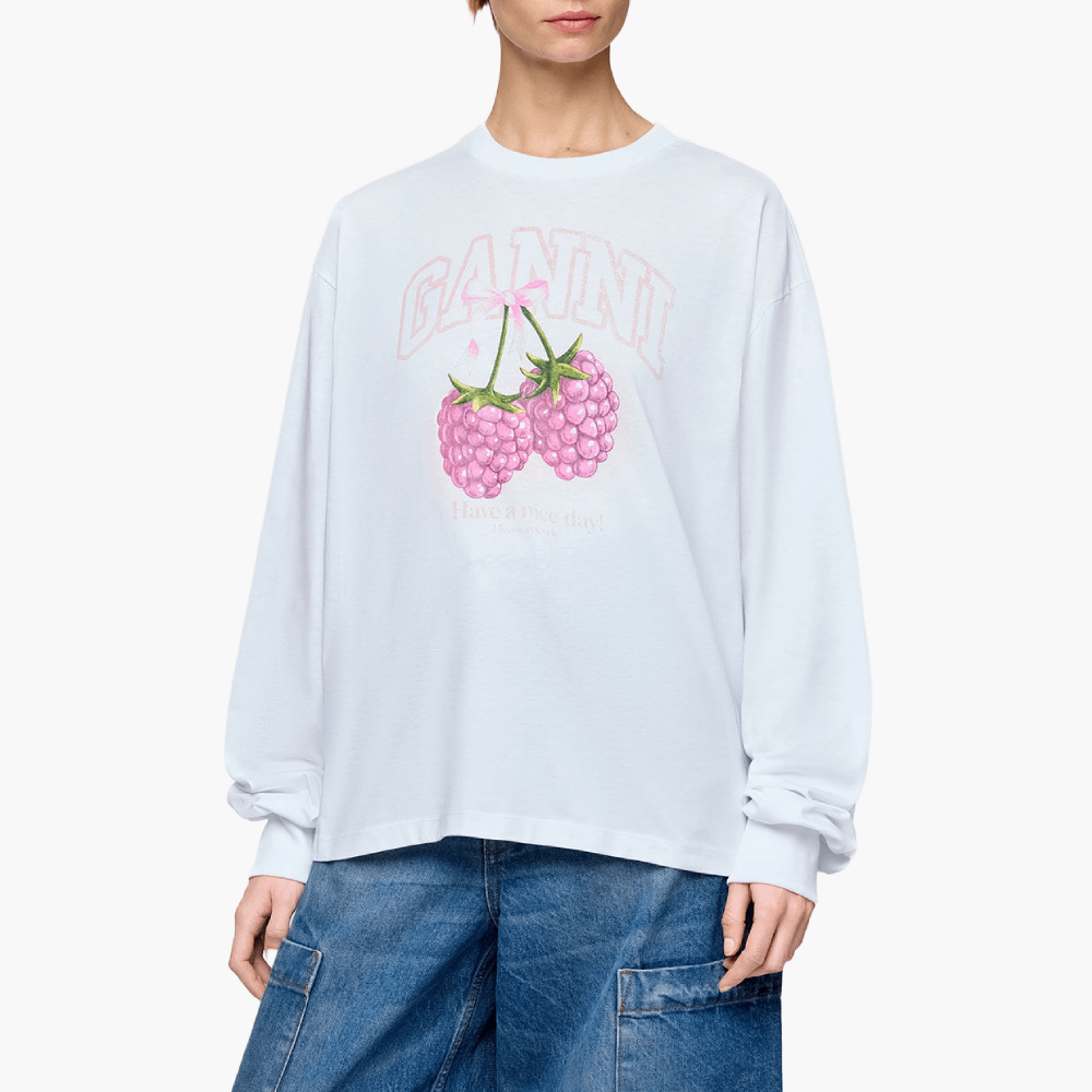 T-shirt manches longues imprimé framboises